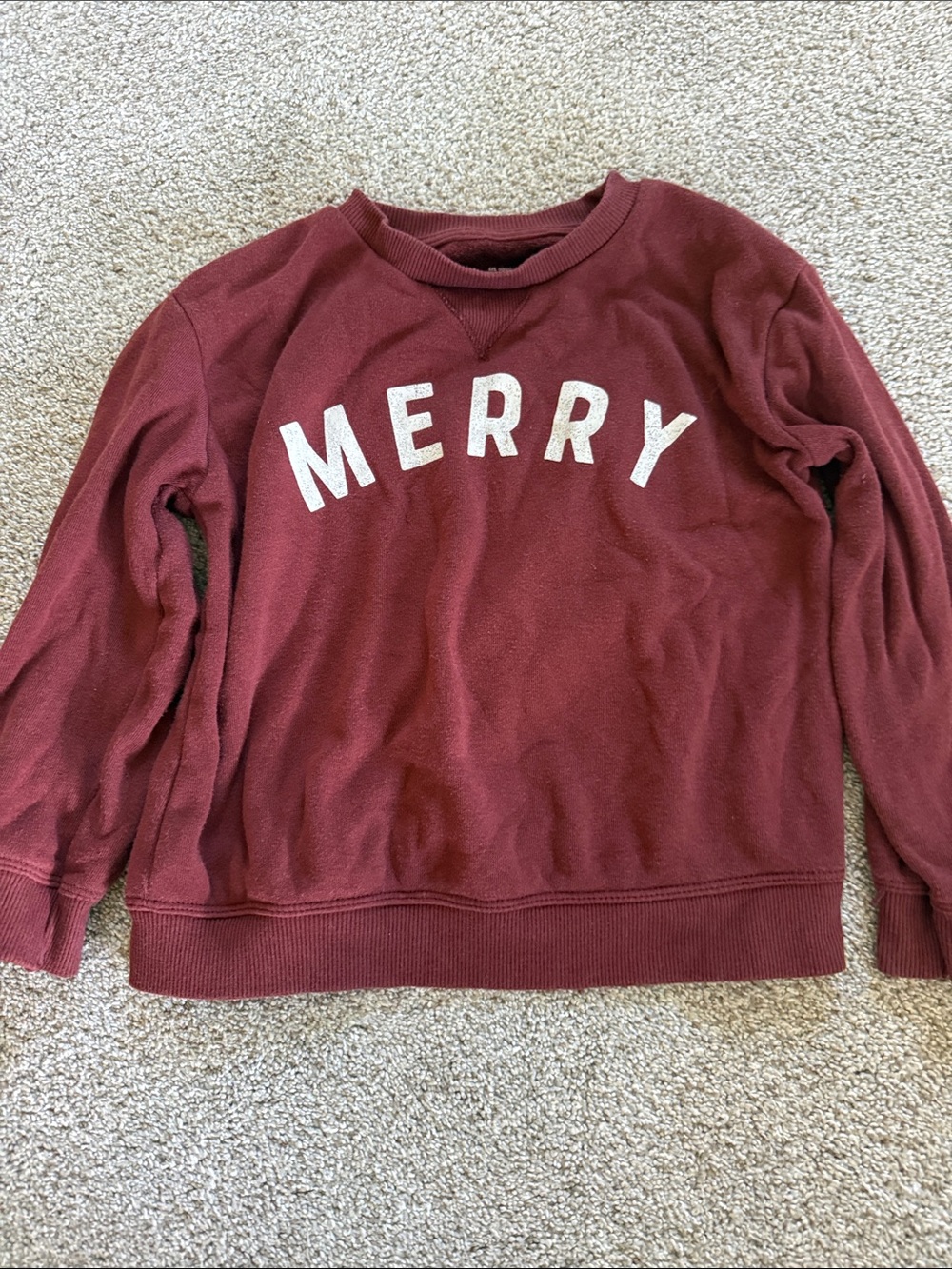 Merry Maroon Crewneck Sweatshirt for Kids